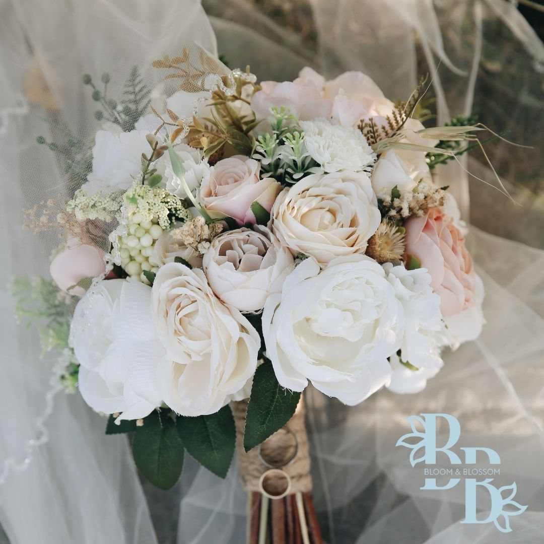 Bridal bouquet post with logo