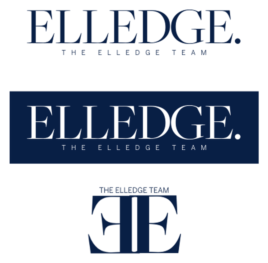 The Elledge Team logo suite in navy