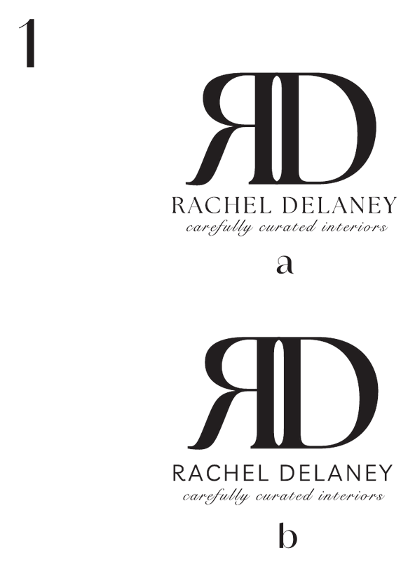 Rachel Delaney concept with a mirrored R and D monogram